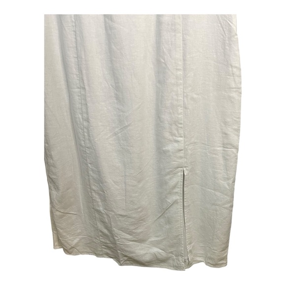 J. Crew Factory Linen Blend Slip Midi Dress in White Size 6 NWT - Picture 6 of 14